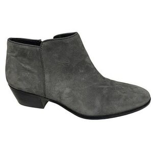 Sam Edelman Petty Gray Suede Leather Ankle Booties Zip Side Women's 9.5